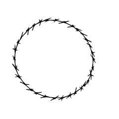 circle barbed wire isolated vector