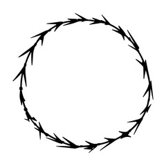 circle barbed wire isolated vector