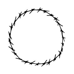 circle barbed wire isolated vector