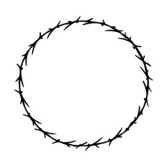 circle barbed wire isolated vector