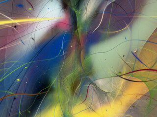 blue and green abstract fractal background 3d rendering illustration