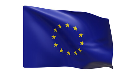 European union realistic 3d render isolated, european union flag isolated, european union flag background