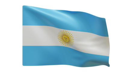 Argentina flag realistic 3d render isolated, argentina flag isolated, argentina flag background