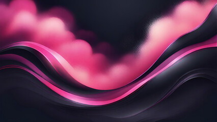 Abstrakter Hintergrund mit leuchtender Welle. Fließende Wellenlinien mit violettem und rotem Farbverlauf. Moderne Wellenlinien. - obrazy, fototapety, plakaty