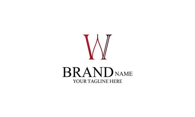 W LOGO creative brand minimal RED BLACK gradient color company logo design.