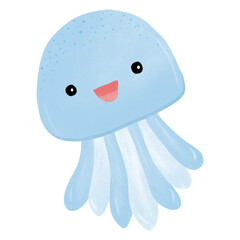 Naklejka premium jellyfish cartoon