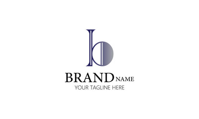 b creative brand minimal blue gray gradient color company logo design  for all kind of business.