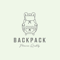 backpack icon logo line art minimalist illustration design