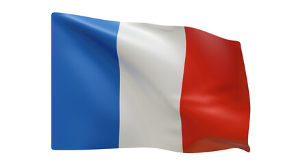 Obraz premium France flag realistic 3d render isolated, french flag isolated, french flag background