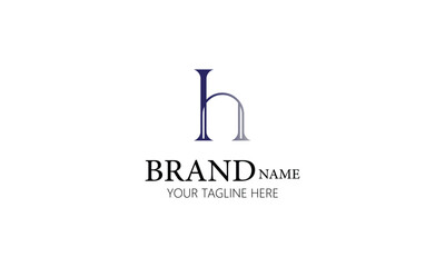 h creative brand minimal blue gray gradient color company logo design  for all kind of business.