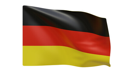 Germany flag realistic 3d render isolated, german flag isolated, deutschland flag background
