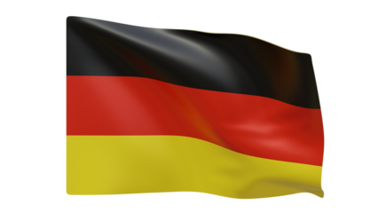 Germany flag realistic 3d render isolated, german flag isolated, deutschland flag background