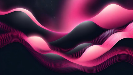 Hintergrund abstrakt rosa und schwarz dunkel sind hell mit dem Farbverlauf ist die Oberfläche mit Vorlagen Metallstruktur weiche Linien Tech-Design-Muster grafischer diagonaler Neonhintergrund.