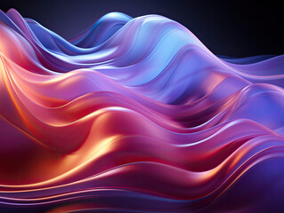 Abstract blue and purple liquid waves in a futuristic background with a glowing retro wavy  design.