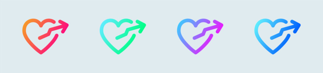 Popular line icon in gradient colors. Viral signs vector illustration. © Yasir Design