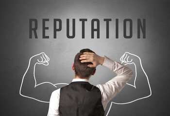 Rear view of a businessman, powerfull business concept