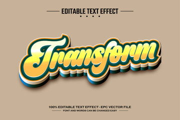 Transform 3D editable text effect template