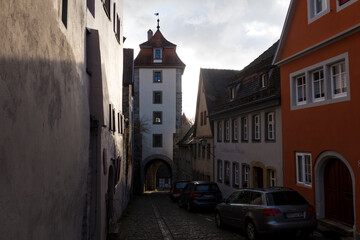 Germany Rothenburg ob der Tauber view of the city on an ordinary winter day