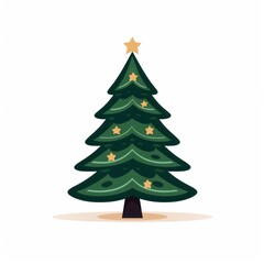 Vector-Style Christmas Tree With Decorative Ornaments 57