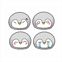 The icon of the image of some colored penguins, with several emotions such as sadness, anger, happiness, and surprise.