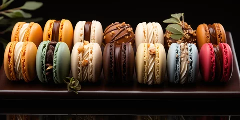 Foto auf Alu-Dibond Macarons beautifully arranged macaron collection