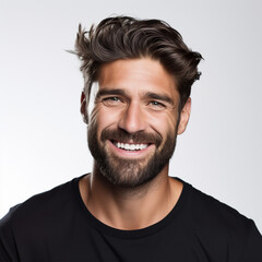 Obraz premium Studio portrait of a man headshot with white background