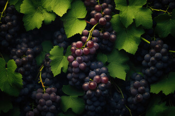 Fototapeta premium Fresh fruit brunch black grapes