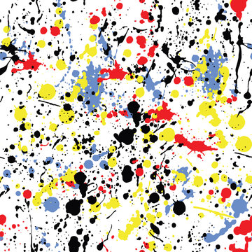 Paint stains and splashes style pattern vector illustration.