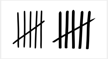 Doodle tally mark count icon Sketch vector stock illustration EPS 10