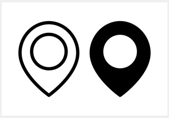 Map pointer icon isolated. GPS location symbol. Stencil Vector stock illustration. EPS 10