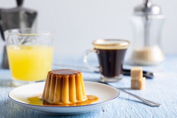Homemade caramel flan.