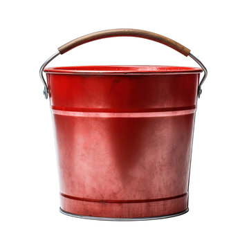 Red Bucket Isolated