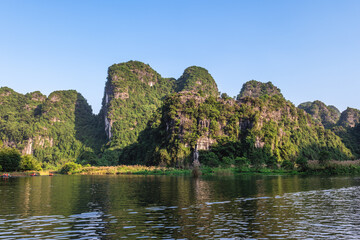 Fototapeta na wymiar scenery of Trang An Scenic Landscape Complex in Ninh Bing, Vietnam