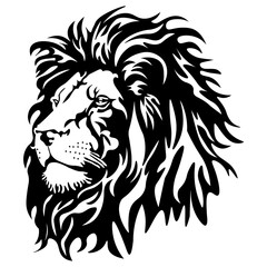 Lion Head, Hand Drawn Vector Illustration
