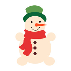 snowman with hat, Christmas vector