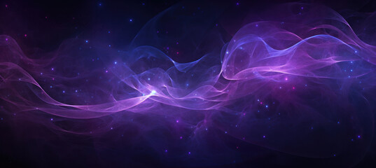 Flowing Forms of Dreamy Purple Stars in Space