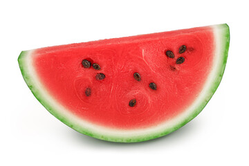 Slice of watermelon isolated on white background with full depth of field
