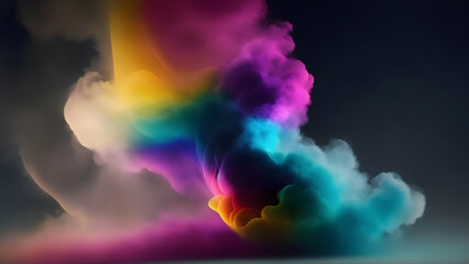 rainbow smoke dark background mysterious magic surprise blurred magical