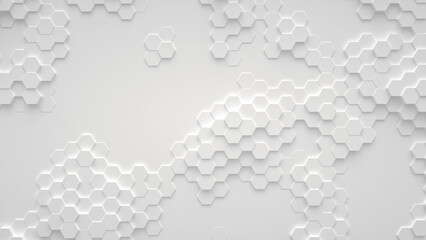 Fototapeta premium Abstract background from white hexagons