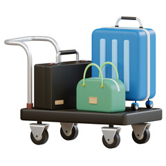 3d Luggage Illustration With Transparent Background