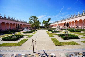 Sarasota, FL, USA - 11 12 2023: The landscape of Ringling museum in Florida	