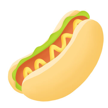 Hot Dog Fast Food Icon Clipart Cartoon