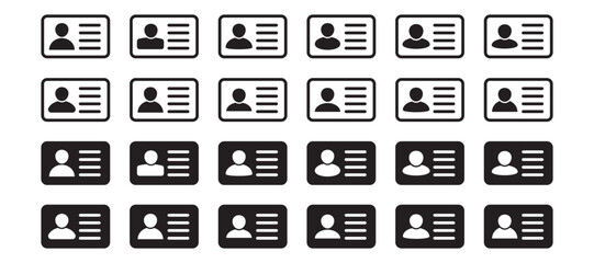 ID Card icon. Employee clerk card, driver license, Identification card, staff identification card symbol. Design for website and mobile app.