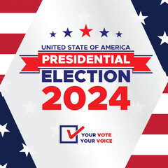 Vote 2024. Presidential election day in united states. Election 2024 USA. Political election campaign banner. background, post, Banner, card, poster design with Vote day November 5 US