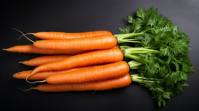 carrots on a black background.