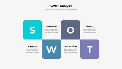 SWOT diagram with 4 options. Infographic design template