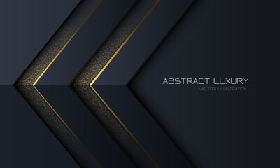Abstract grey golden line arrow direction geometric with blank space design modern futuristic creative background vector