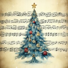 Holiday Melodies Christmas Sheet Music.  Generativ Ai.