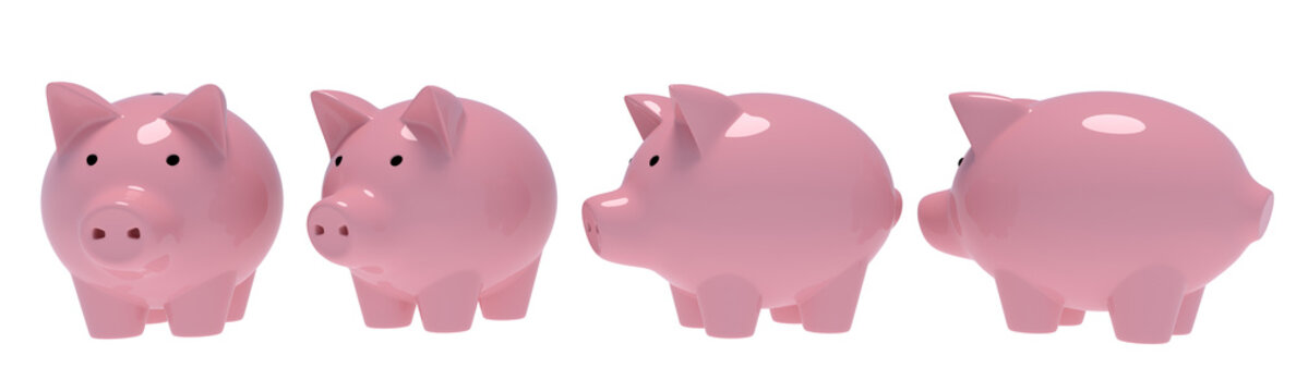 Set of piggy bank high transparent png image