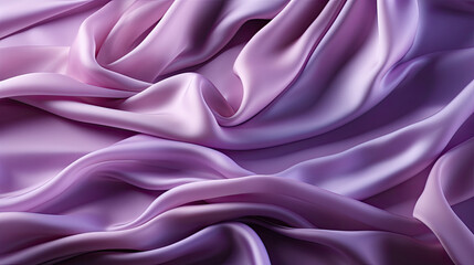 Beautiful elegant wavy light violet or purple satin silk. Luxury fabric texture, abstract background design. Card or banner. Empty purple fabric background of soft and smooth textile material. 